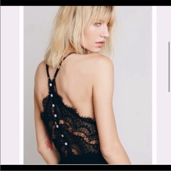 Free People She’s Got It Black Lace Slip Dress | Size Large - Picture 2 of 7